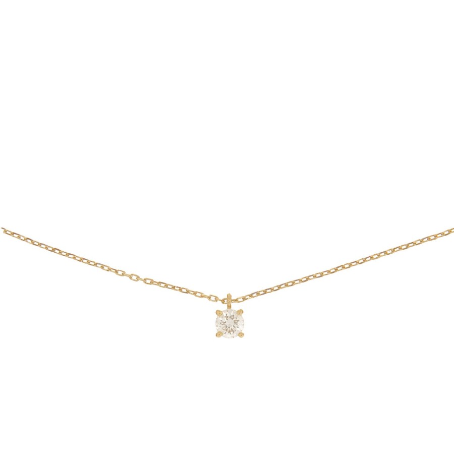 New 14K Ketting Rey Single Diamond Kettingen