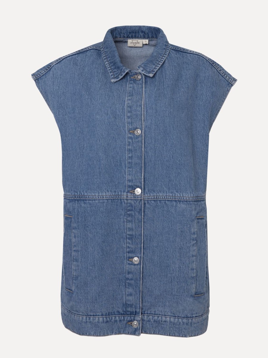 Online Sleeveless Denim Vest Loa Jassen & Mantels