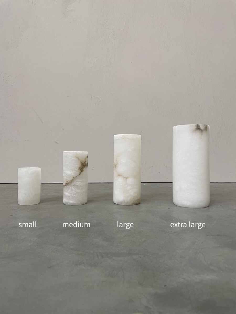 Wholesale Cylinder Alabaster Waxinelichthouder (Medium) Kaarsen