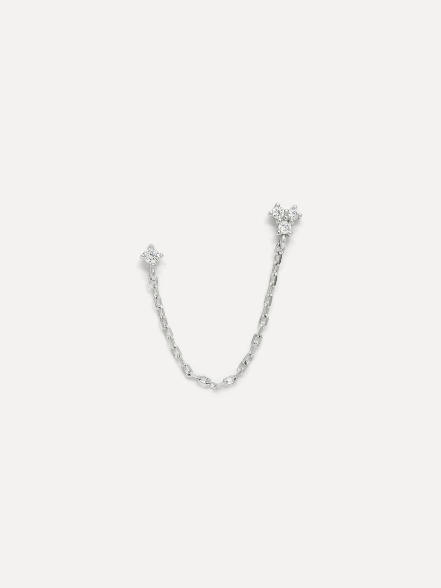 New Lira Double Stud Chain Oorbellen