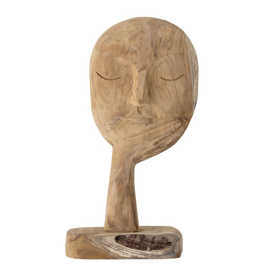 Hot Wood Head Sculpture Deco