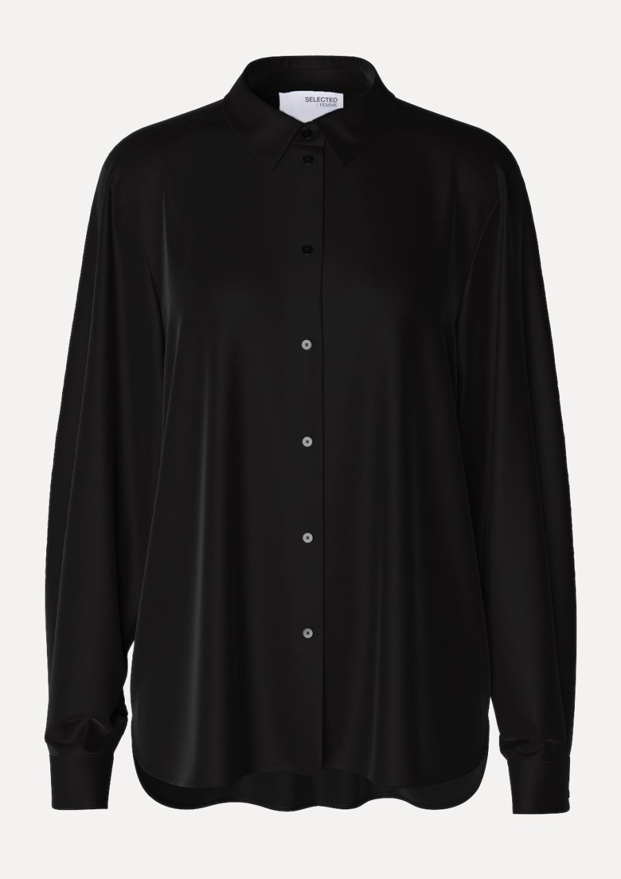 Best Satijn Overhemd Met Lange Mouwen Talia Franziska Shirts & Blouses